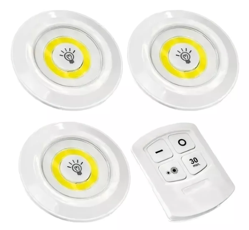 Luz Led X 3 Lámpara Adhesiva