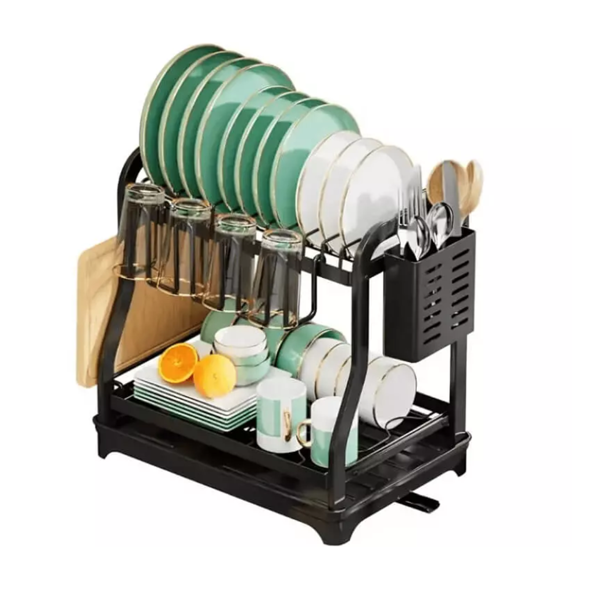 Escurridor organizador platos 2 niveles