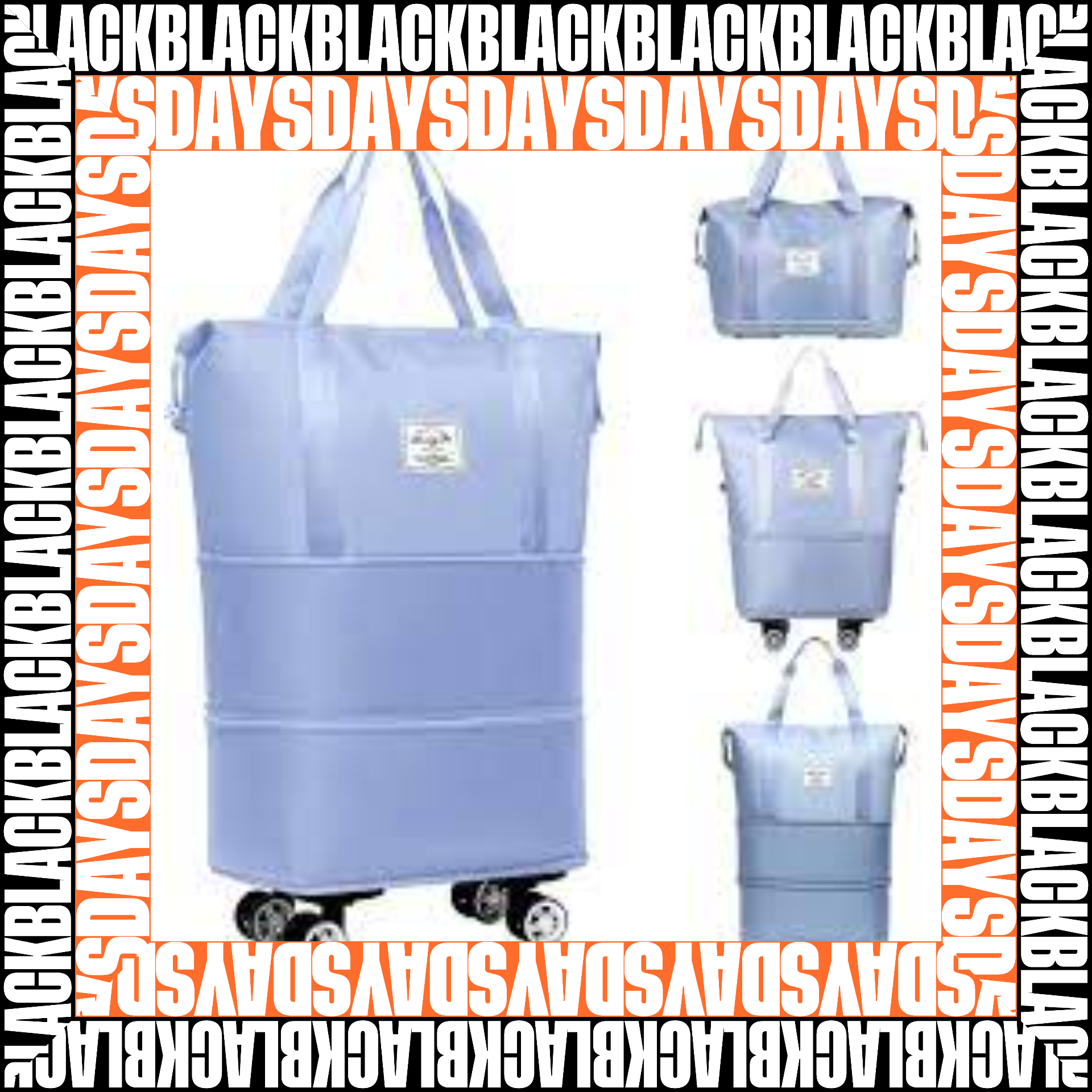 Bolso Expandible con ruedas Black Day